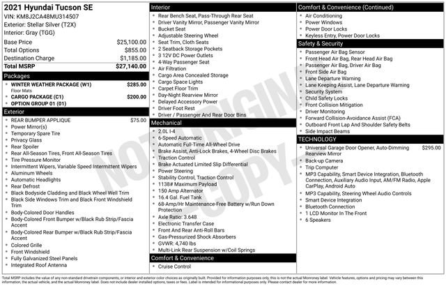 Used 2021 Hyundai Tucson SE w/ Winter Weather Package AWD/4WD image 36