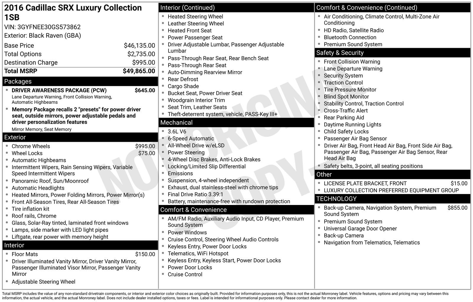 Used 2016 Cadillac SRX Luxury w/ Driver Awareness Package image 7