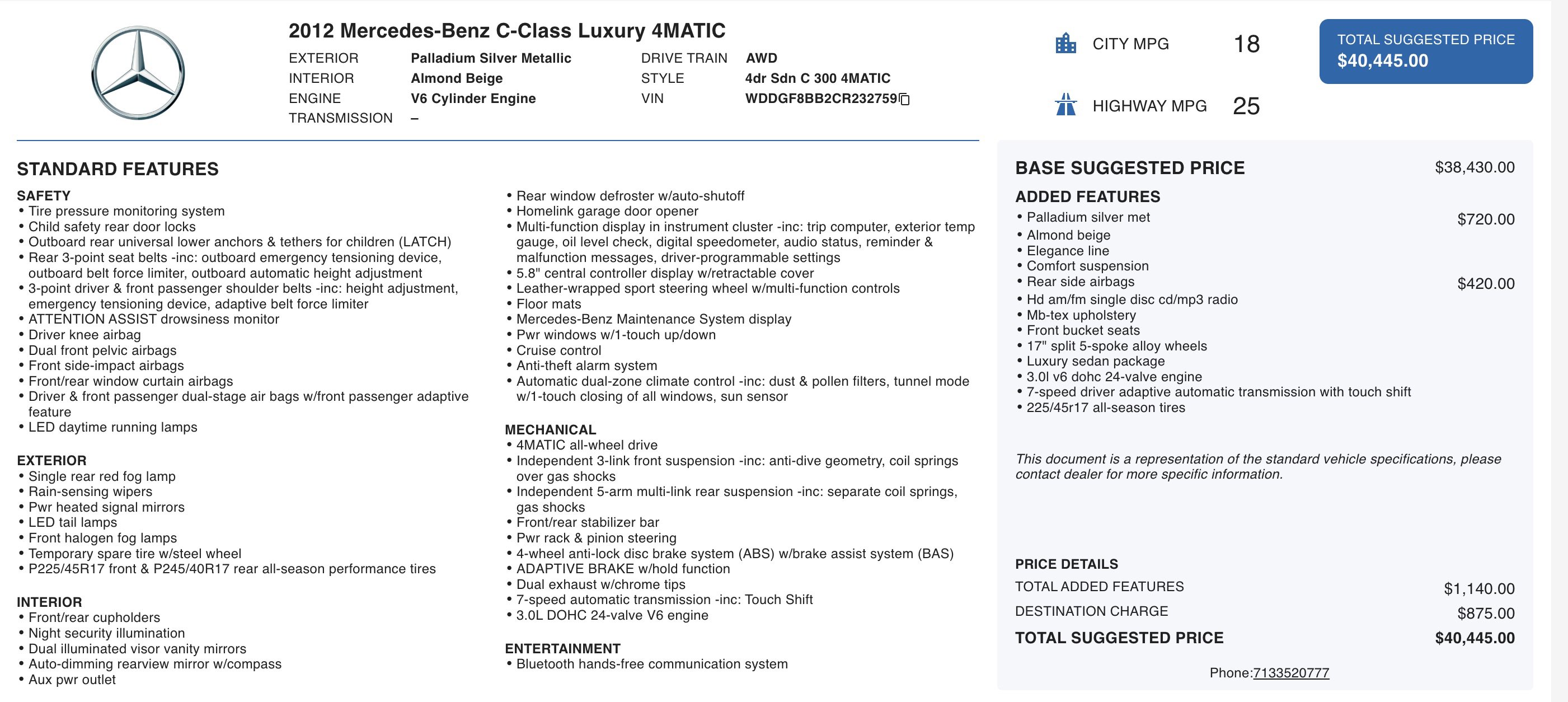 Used 2012 Mercedes-Benz C 300 4MATIC Sedan image 5