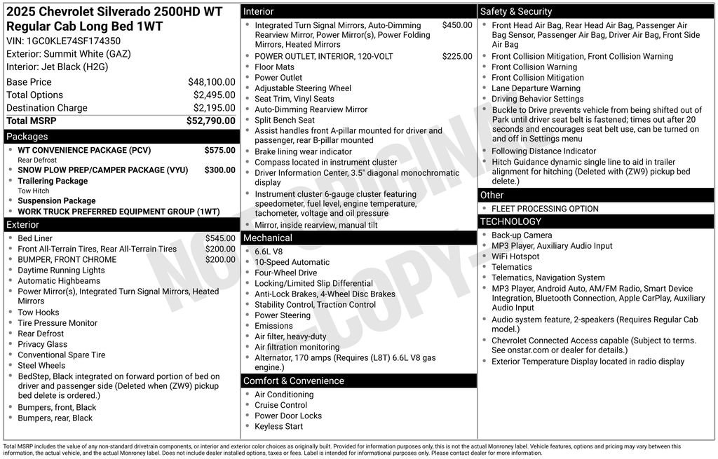 Certified 2025 Chevrolet Silverado 2500 W/T w/ WT Convenience Package AWD/4WD image 11