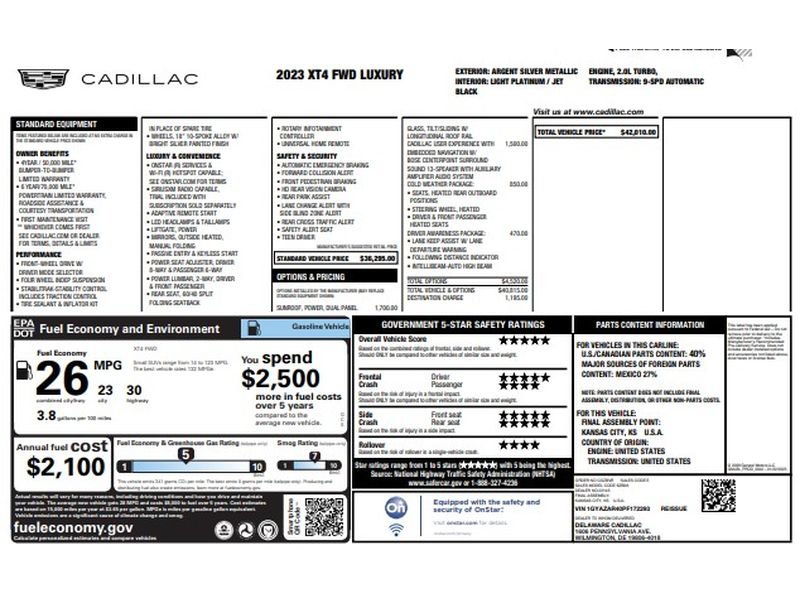 Certified 2023 Cadillac XT4 Luxury w/ Cold Weather Package FWD image 9
