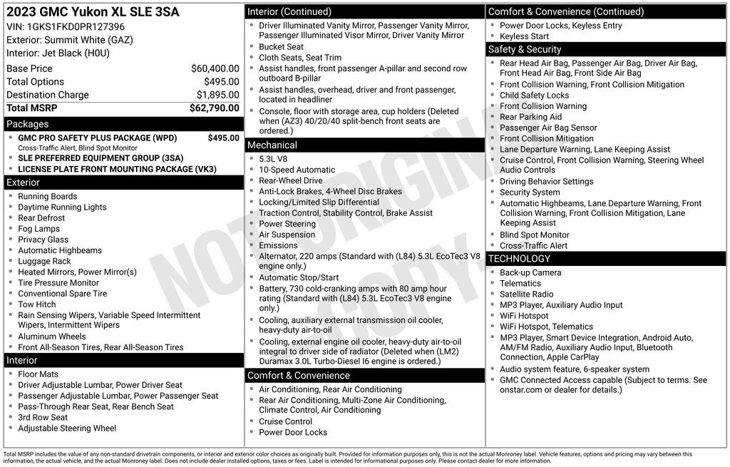 Used 2023 GMC Yukon XL SLE w/ Gmc Pro Safety Plus Package RWD image 41