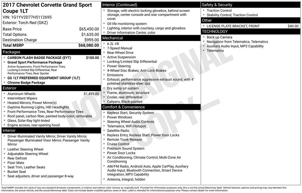 Used 2017 Chevrolet Corvette Grand Sport w/ Carbon Flash Badge Package RWD image 34