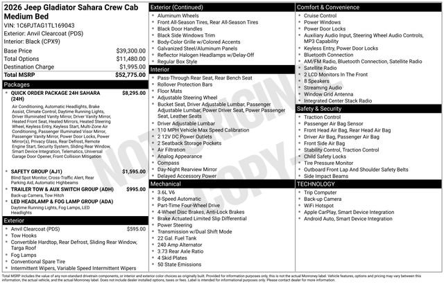 New 2026 Jeep Gladiator Sport AWD/4WD image 38