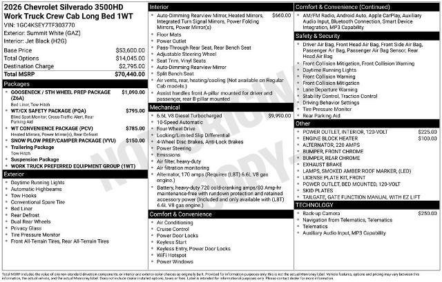 New 2026 Chevrolet Silverado 3500 W/T AWD/4WD image 3