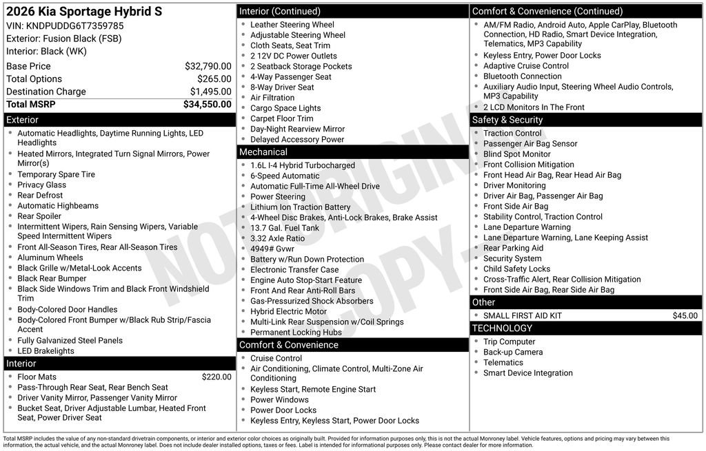 New 2026 Kia Sportage S AWD/4WD image 25