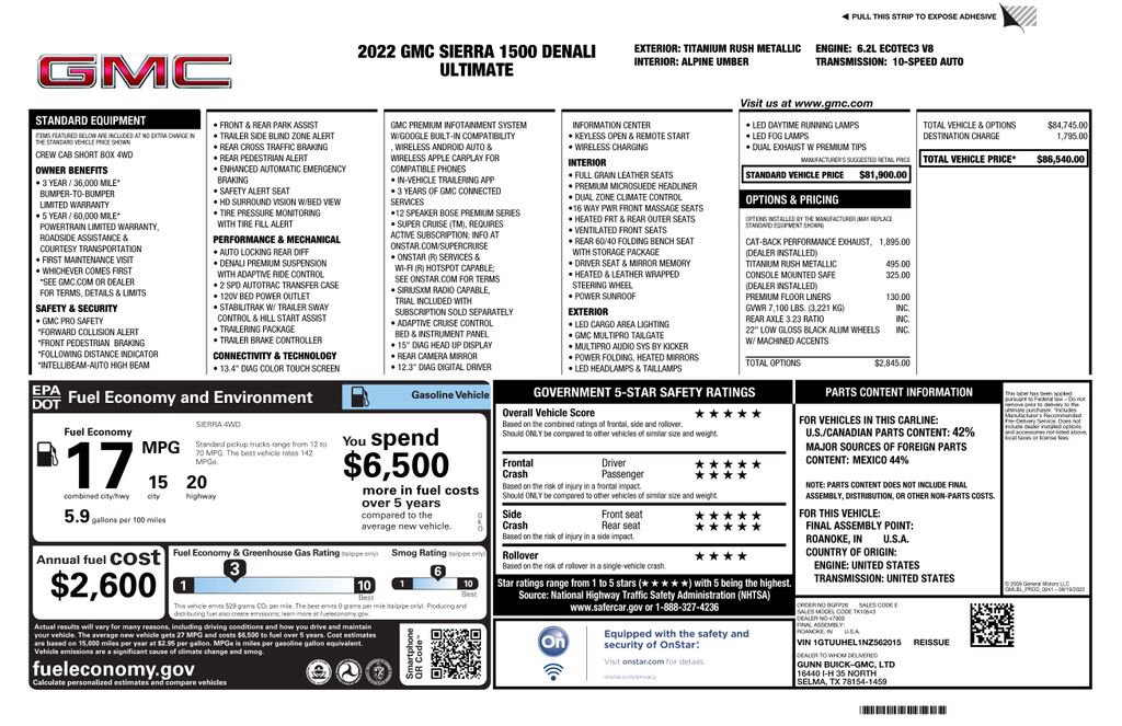 Used 2022 GMC Sierra 1500 Denali Ultimate AWD/4WD image 2