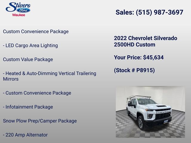 Used 2022 Chevrolet Silverado 2500 Custom w/ Custom Value Package AWD/4WD image 34