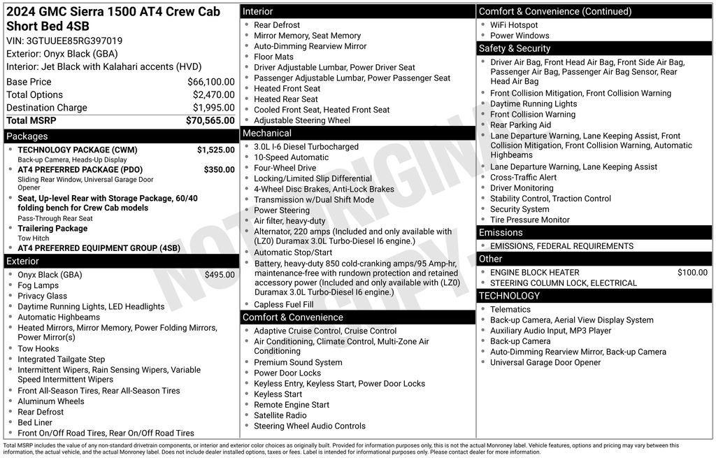 Used 2024 GMC Sierra 1500 AT4 w/ Technology Package image 26