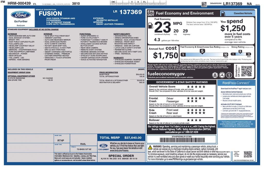 Used 2020 Ford Fusion Titanium image 21