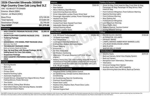 New 2026 Chevrolet Silverado 3500 High Country w/ High Country Premium Package AWD/4WD image 4