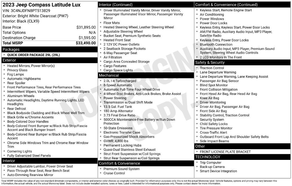 Used 2023 Jeep Compass Latitude AWD/4WD image 16