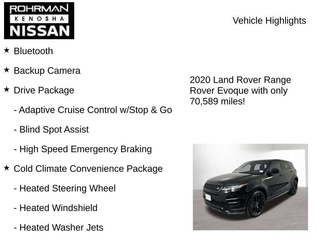 Used 2020 Land Rover Range Rover Evoque R-Dynamic S AWD/4WD image 7