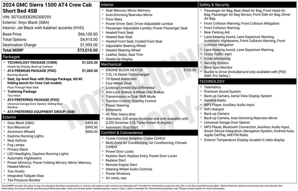 Used 2024 GMC Sierra 1500 AT4 w/ Technology Package AWD/4WD image 45