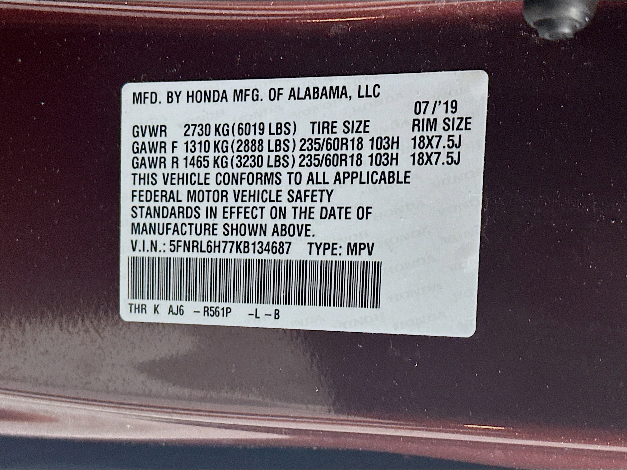 Used 2019 Honda Odyssey EX-L image 12