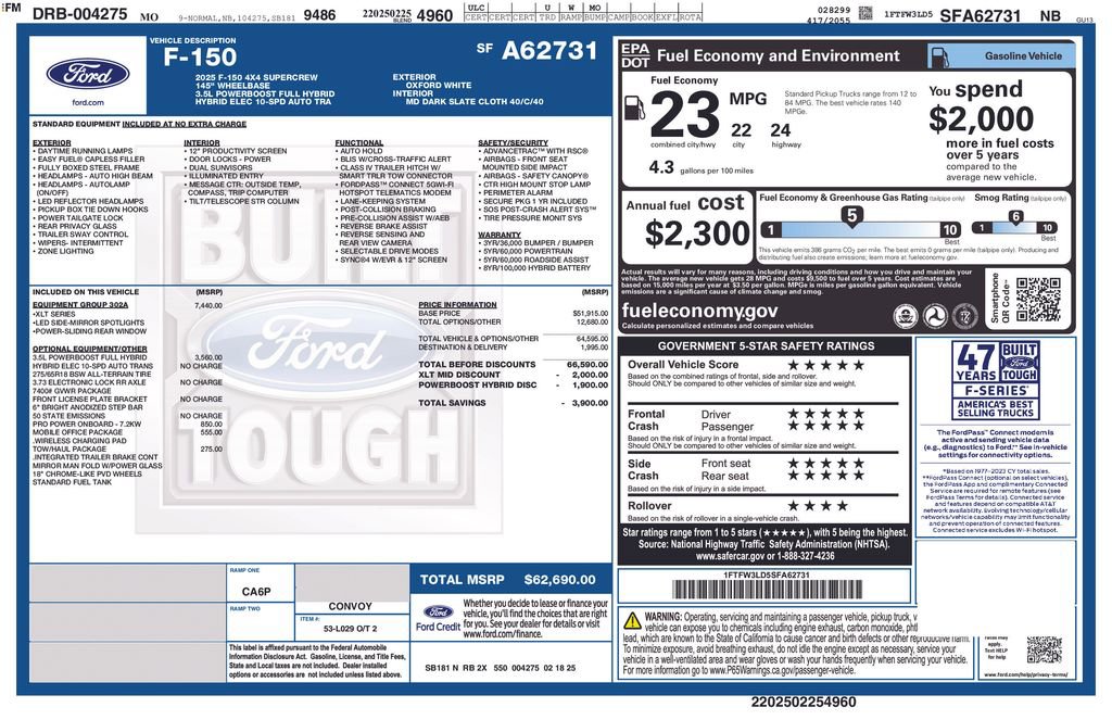 New 2025 Ford F150 XLT w/ Equipment Group 302A MID image 37
