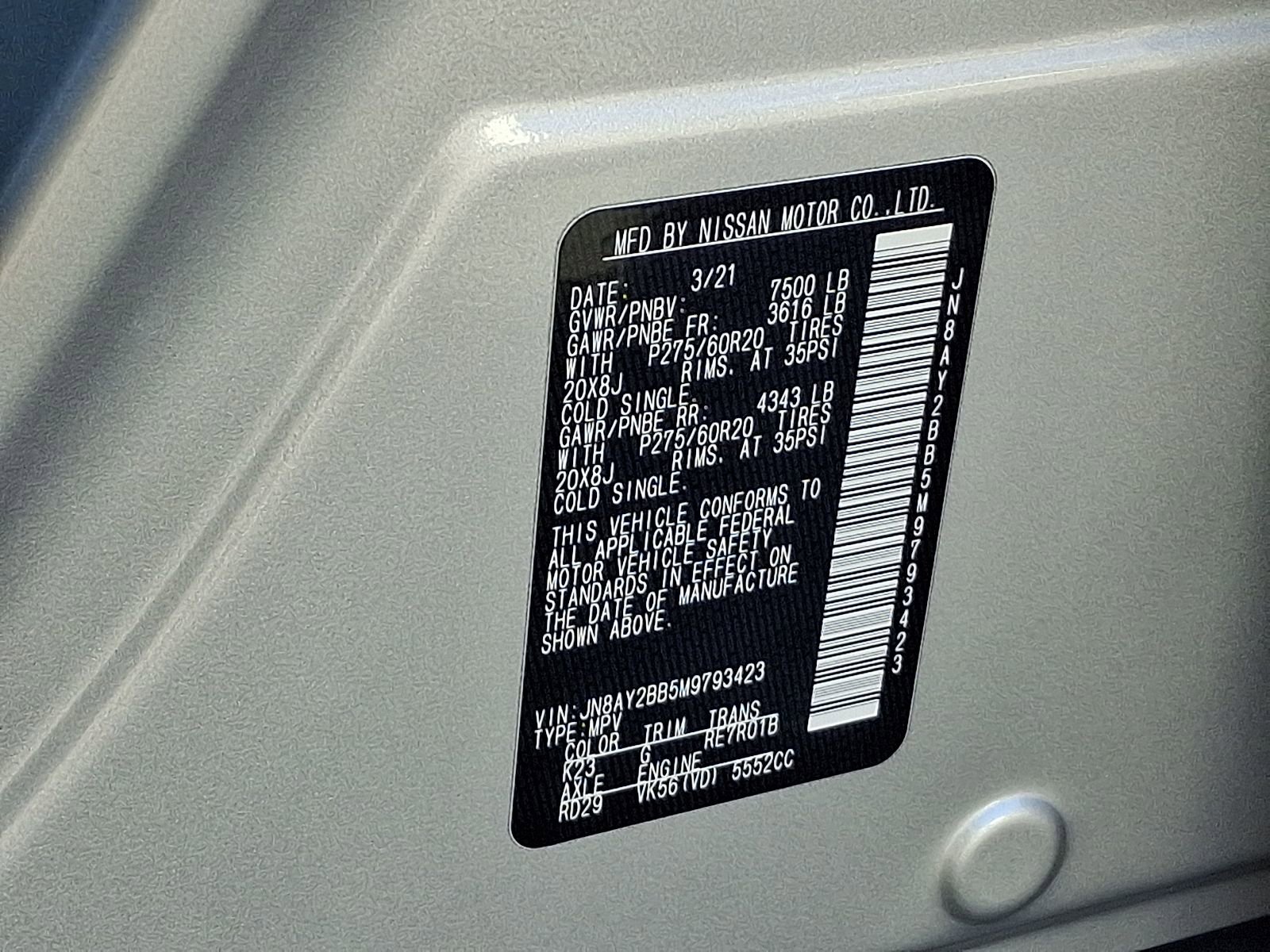 Used 2021 Nissan Armada SL w/ Captain's Chairs Package image 26