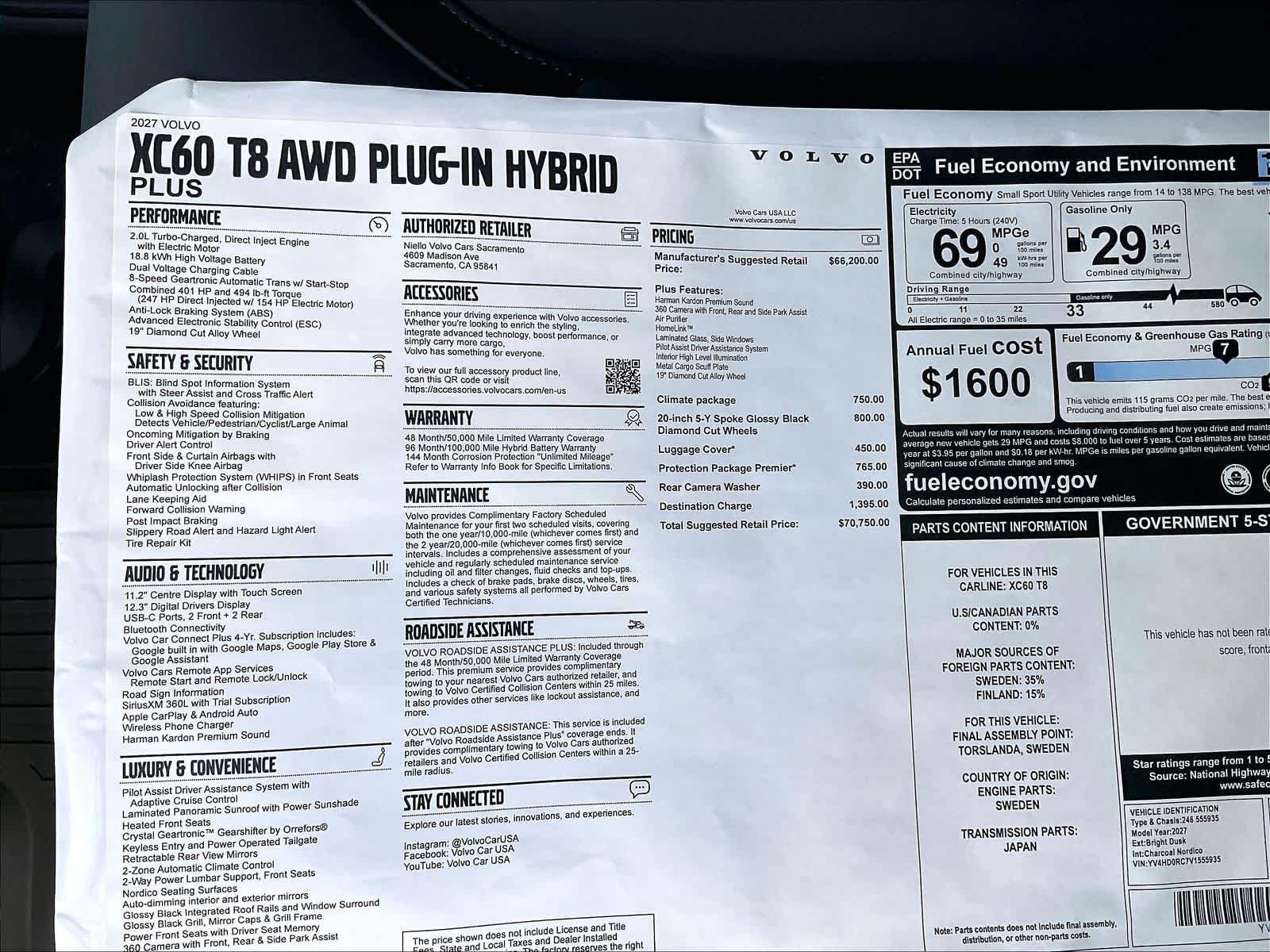 New 2027 Volvo XC60 T8 Plus AWD/4WD image 36