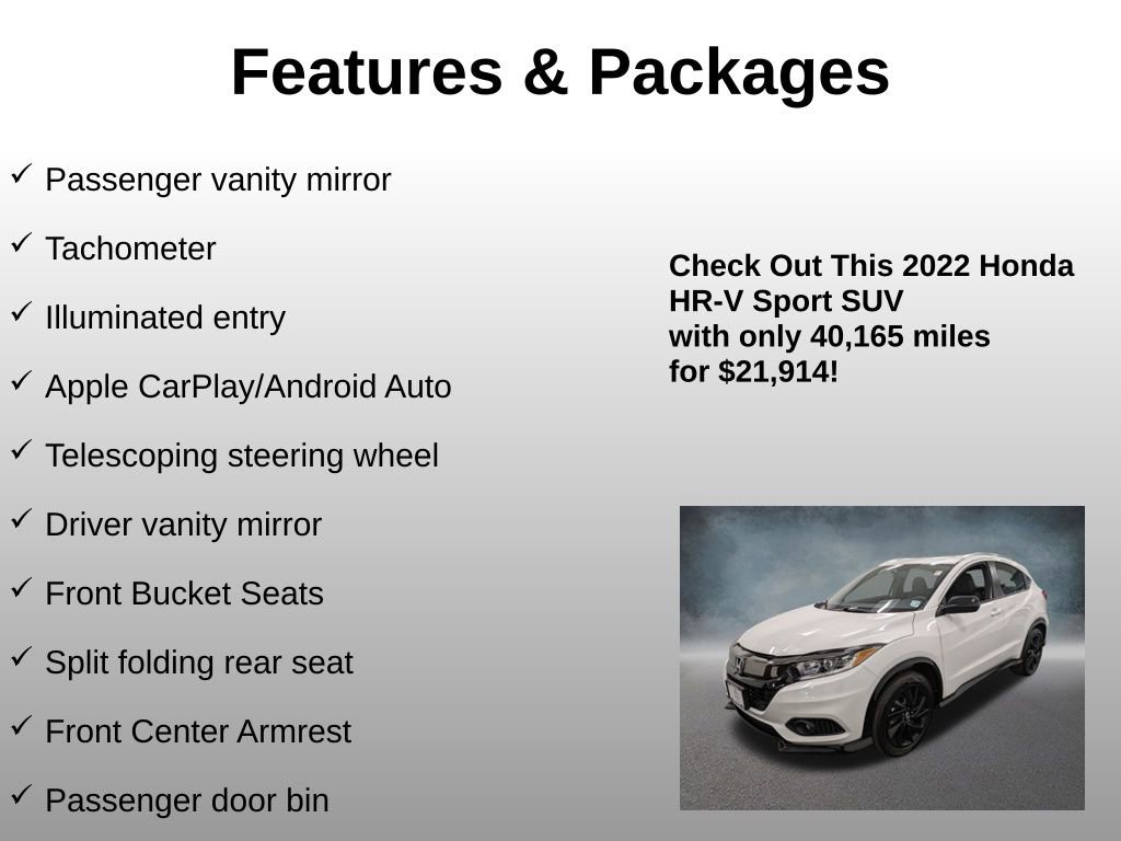 Certified 2022 Honda HR-V Sport image 24