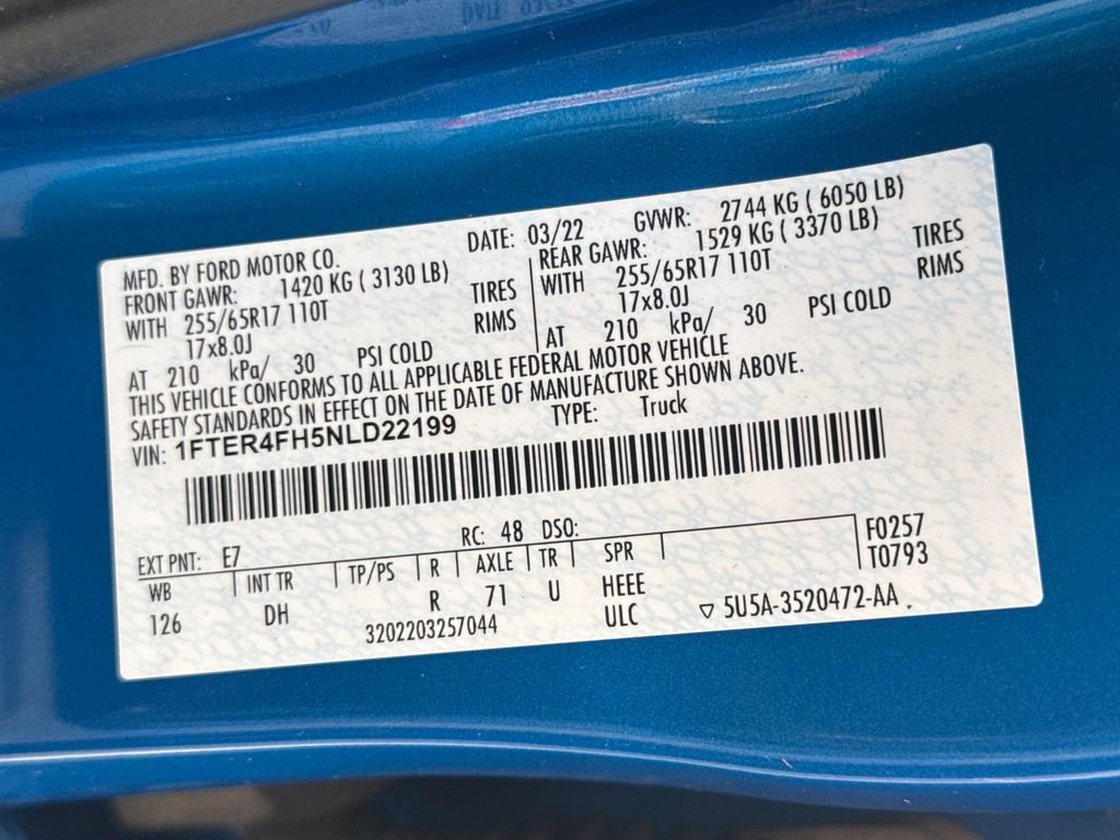 Used 2022 Ford Ranger Lariat w/ Equipment Group 501A High image 31