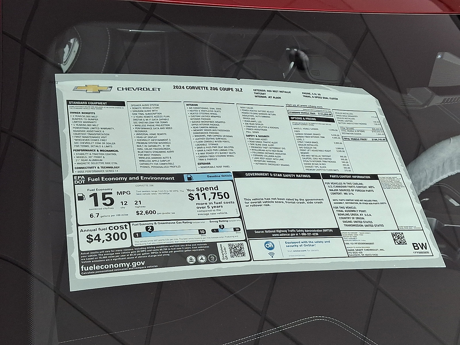 Used 2024 Chevrolet Corvette Z06 w/ Stealth Interior Trim Package image 32