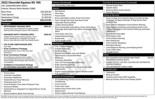 Used 2022 Chevrolet Equinox RS w/ Infotainment Package image 2