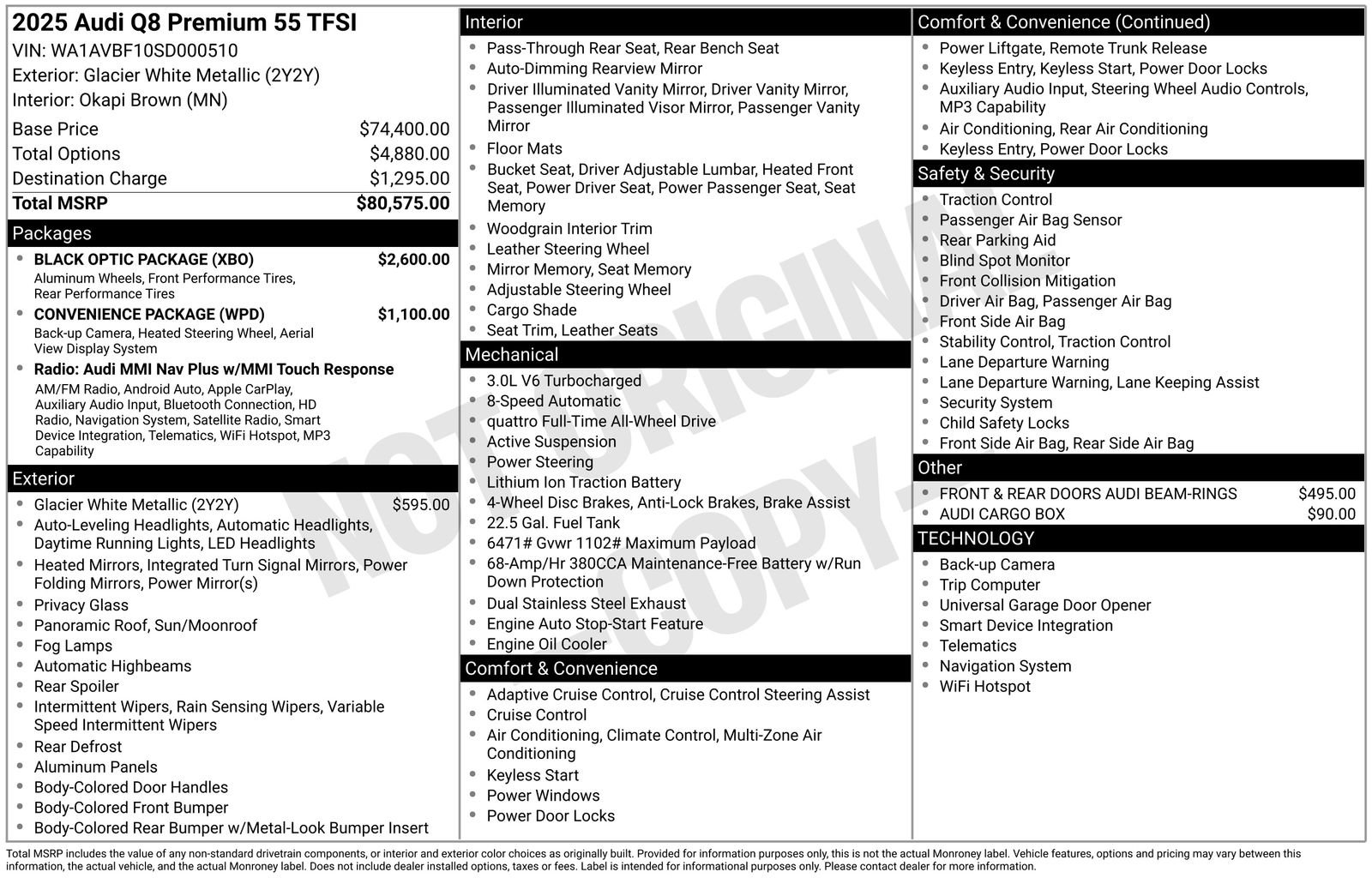 Certified 2025 Audi Q8 Premium w/ Black Optic Package image 33