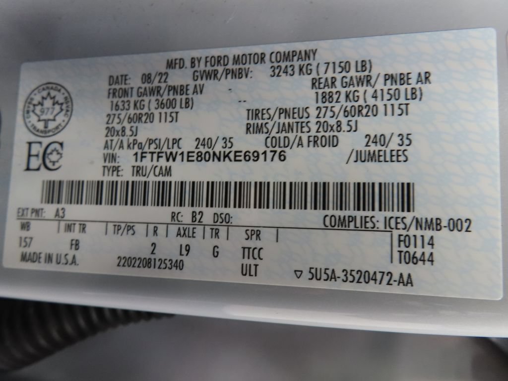 Used 2022 Ford F150 XLT w/ Equipment Group 302A High AWD/4WD image 51