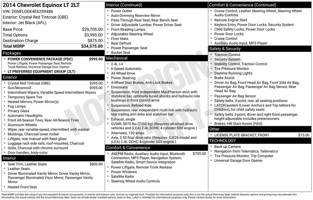 Used 2014 Chevrolet Equinox LT w/ Power Convenience Package image 35