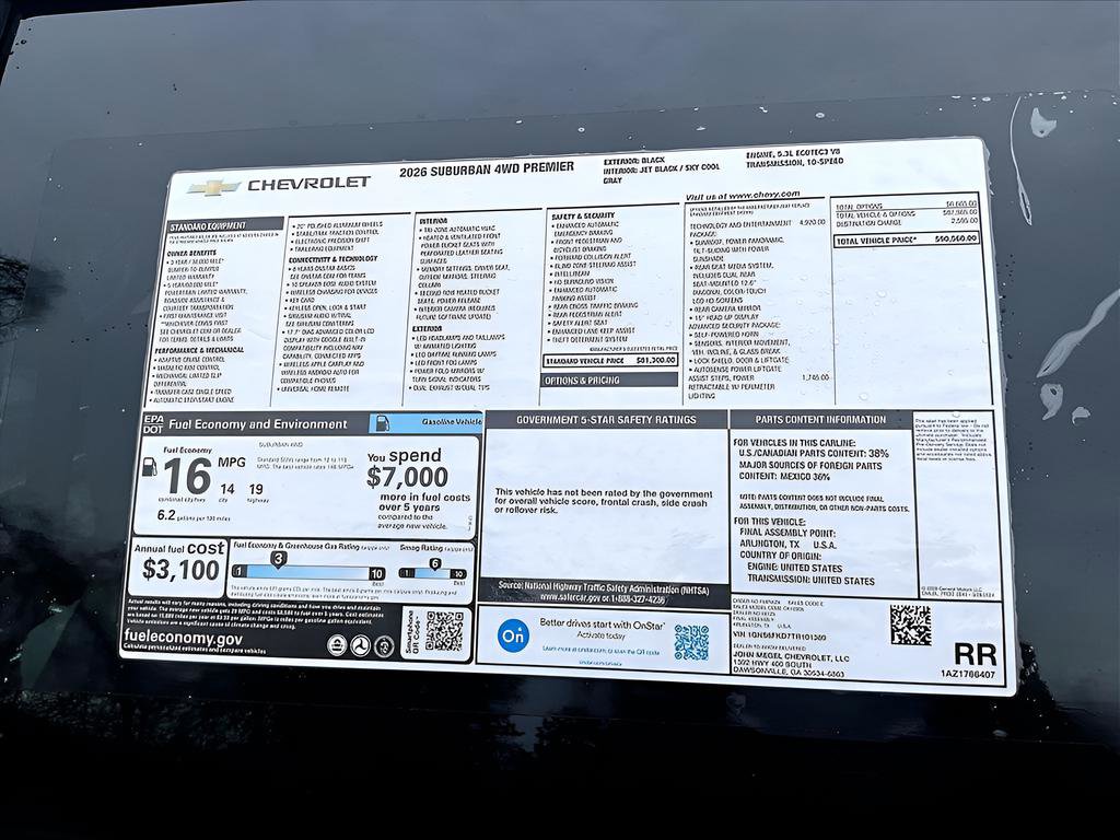 New 2026 Chevrolet Suburban Premier AWD/4WD image 11