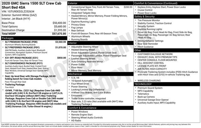 Used 2020 GMC Sierra 1500 SLT w/ SLT Premium Package AWD/4WD image 9