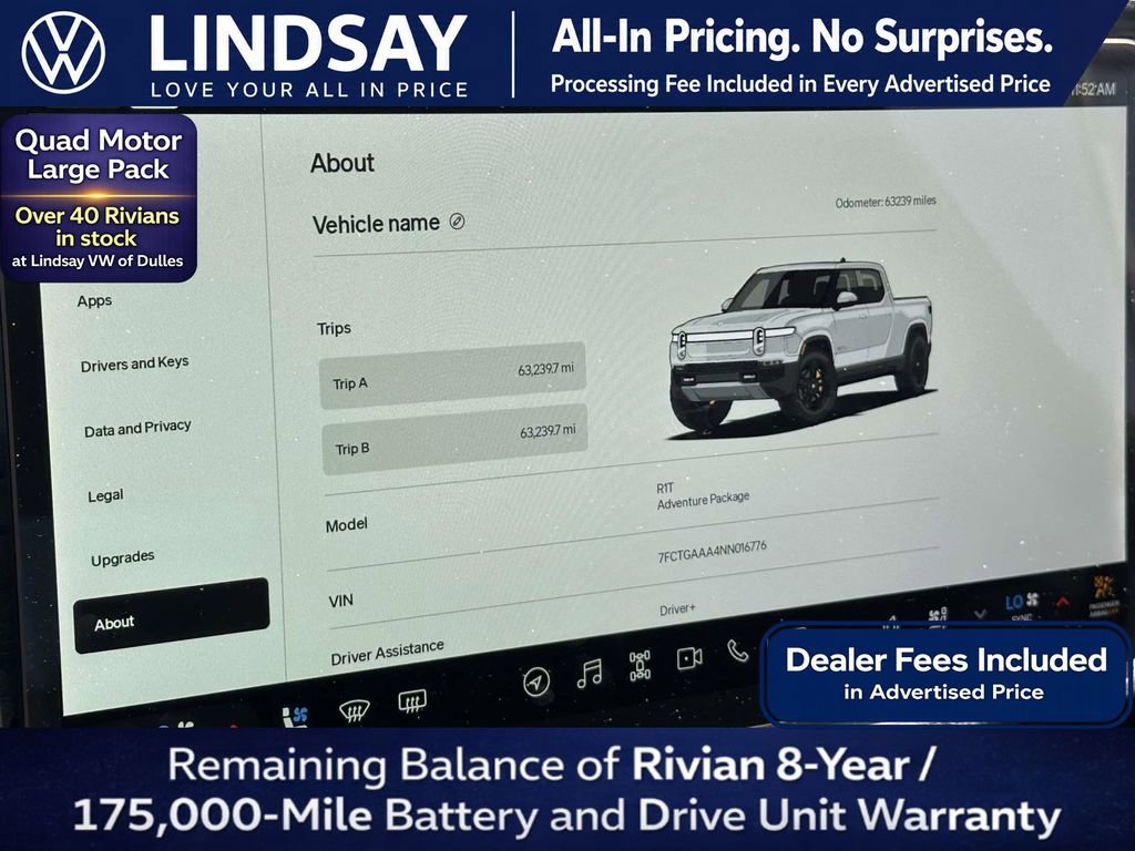 Used 2022 Rivian R1T Adventure AWD/4WD image 23