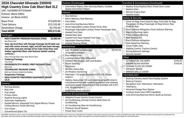 New 2026 Chevrolet Silverado 2500 High Country w/ High Country Premium Package AWD/4WD video 2