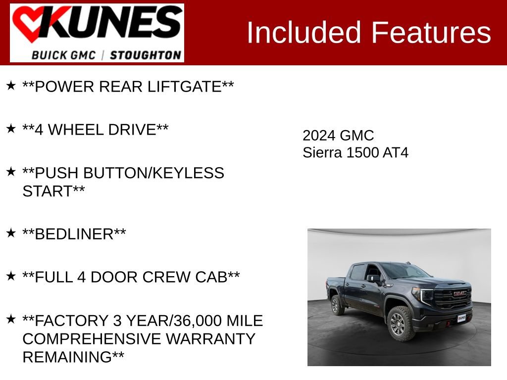 Used 2024 GMC Sierra 1500 AT4 w/ Technology Package AWD/4WD image 3