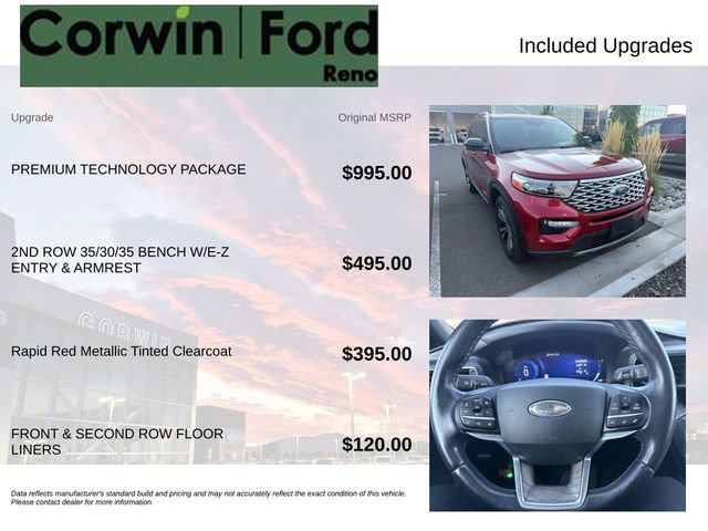 Used 2020 Ford Explorer Platinum w/ Premium Technology Package AWD/4WD image 3