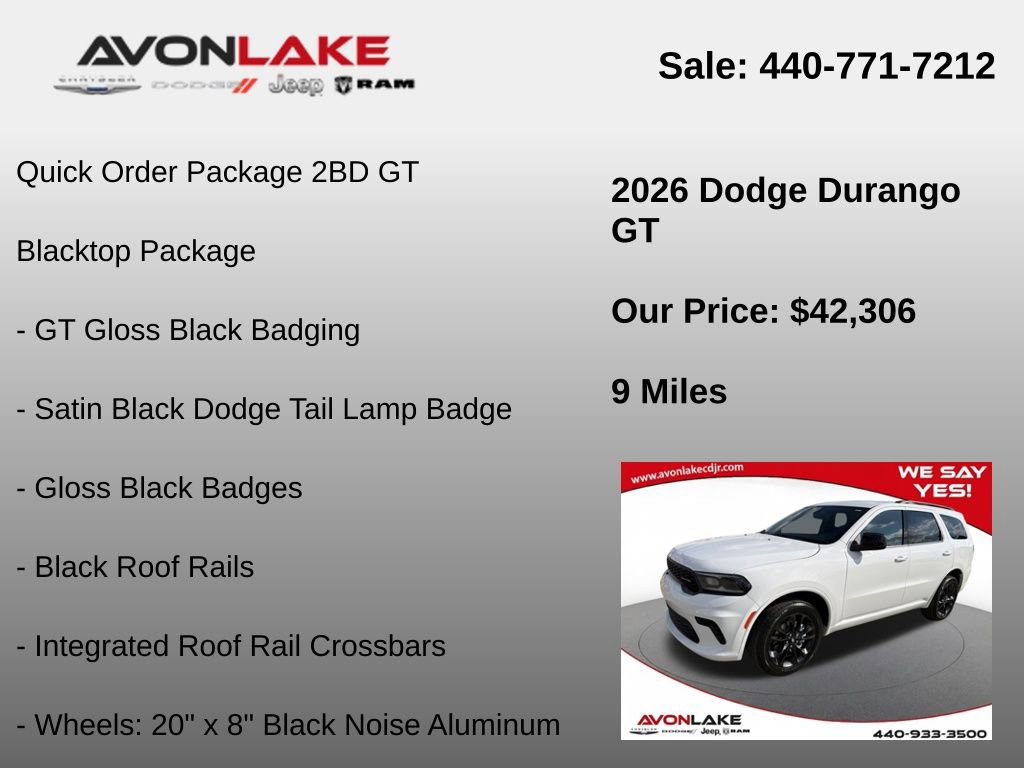 New 2026 Dodge Durango GT w/ Blacktop Package image 6