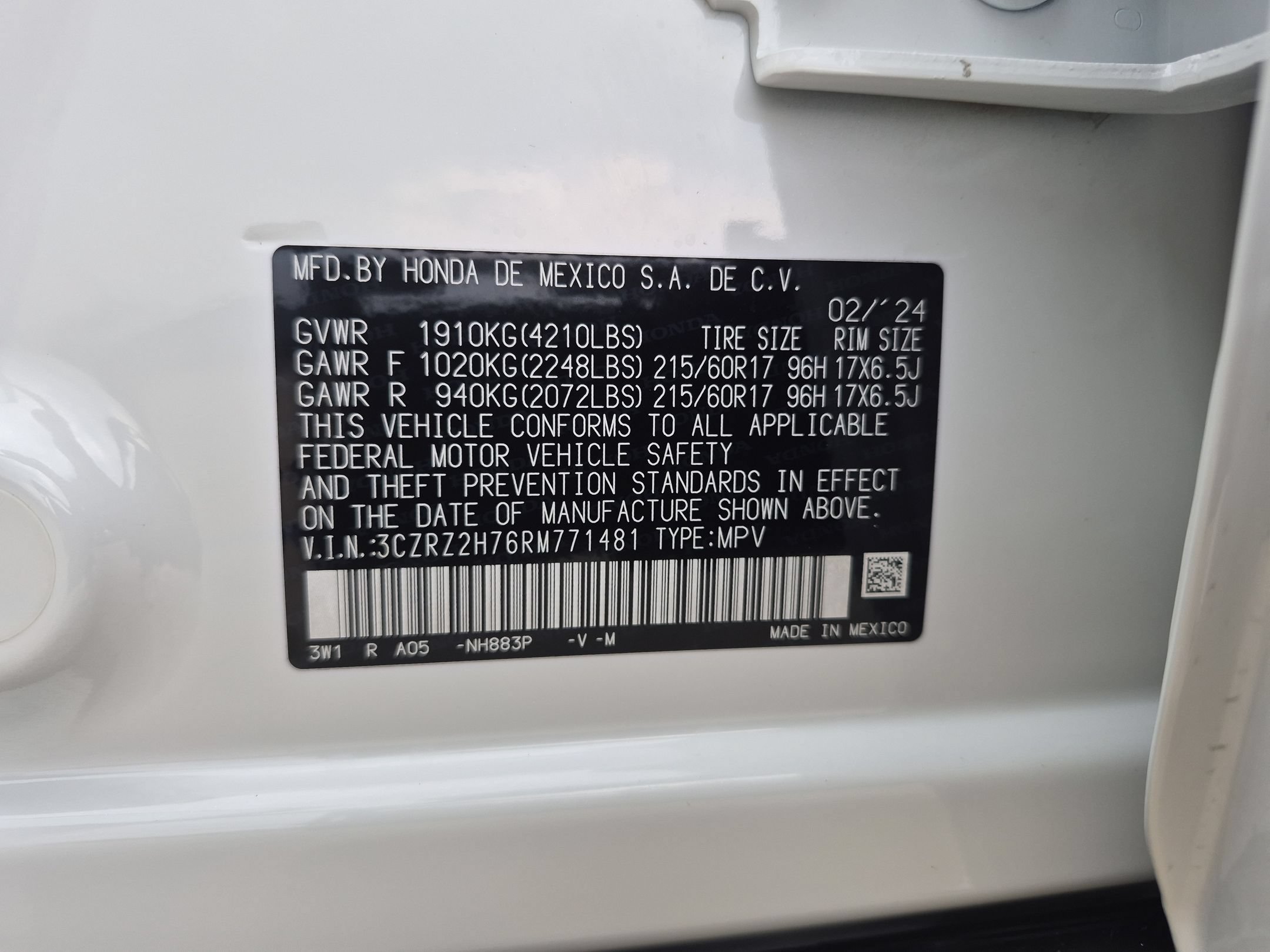 Certified 2024 Honda HR-V EX-L image 35
