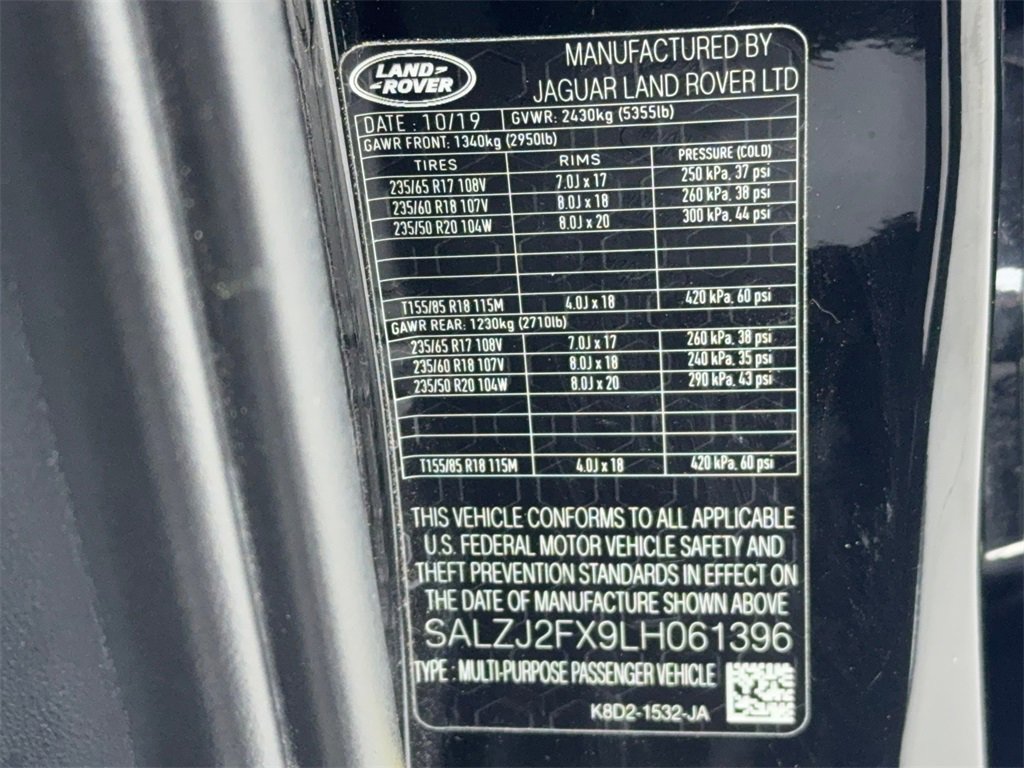 Used 2020 Land Rover Range Rover Evoque S image 58