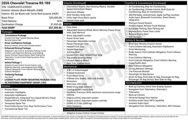 Used 2026 Chevrolet Traverse RS FWD image 31