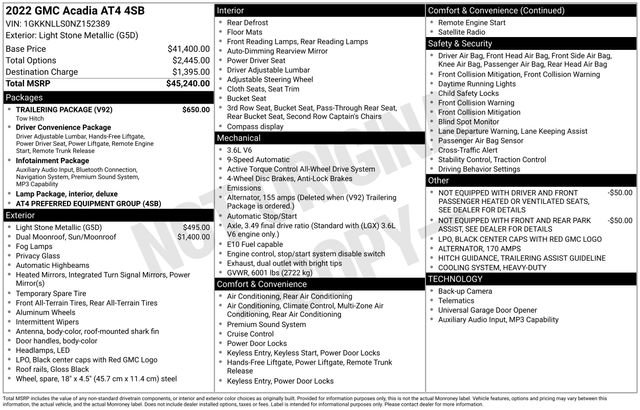 Used 2022 GMC Acadia AT4 w/ Trailering Package AWD/4WD image 5