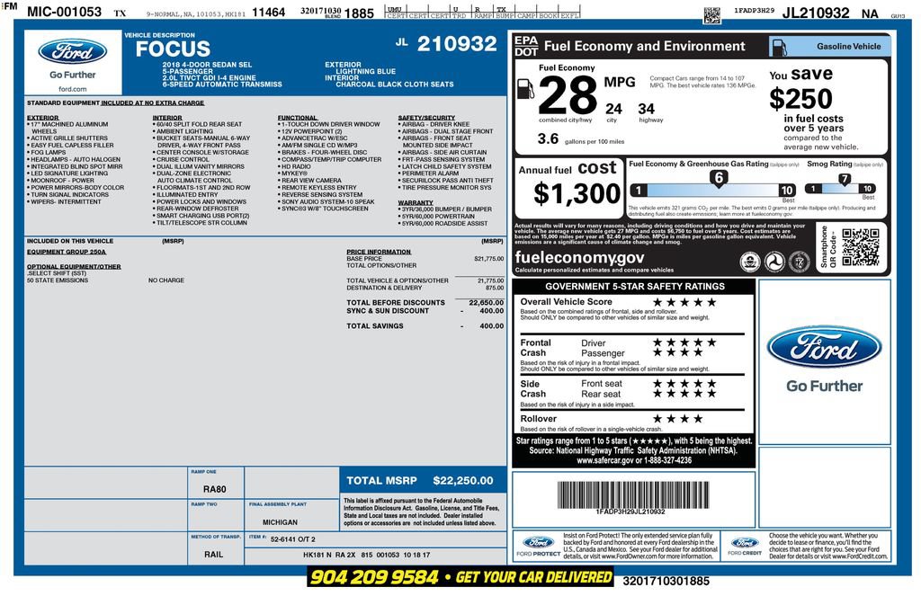 Used 2018 Ford Focus SEL FWD image 39