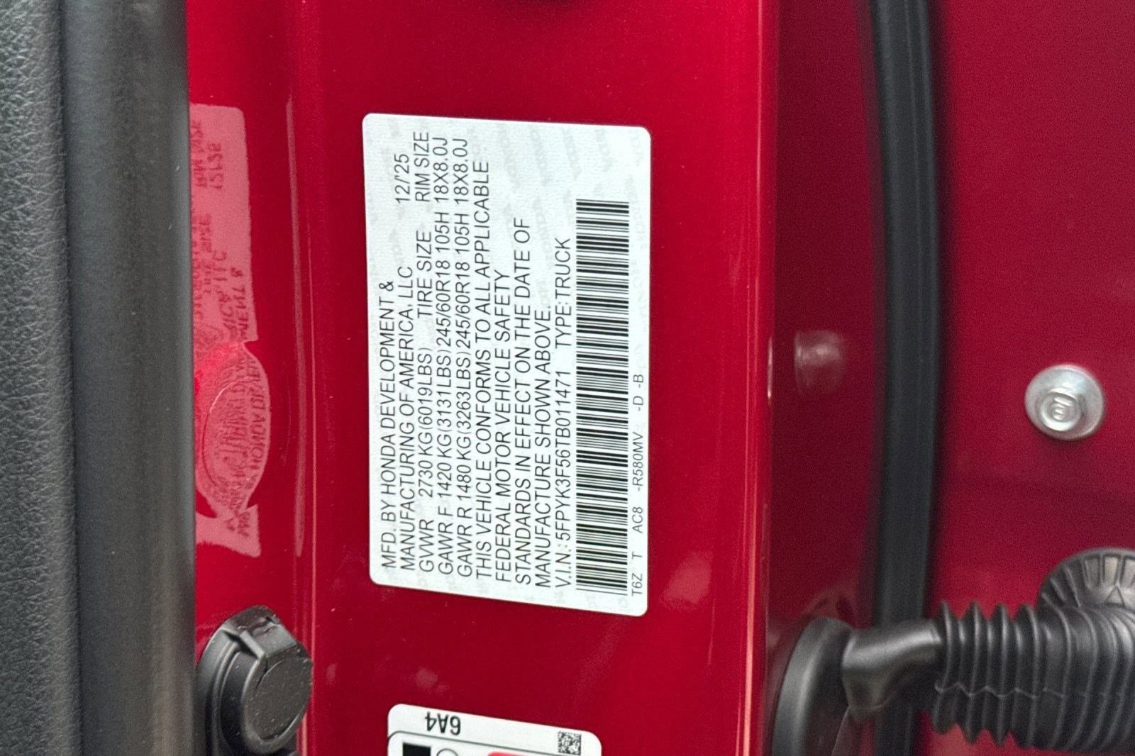 New 2026 Honda Ridgeline RTL image 19