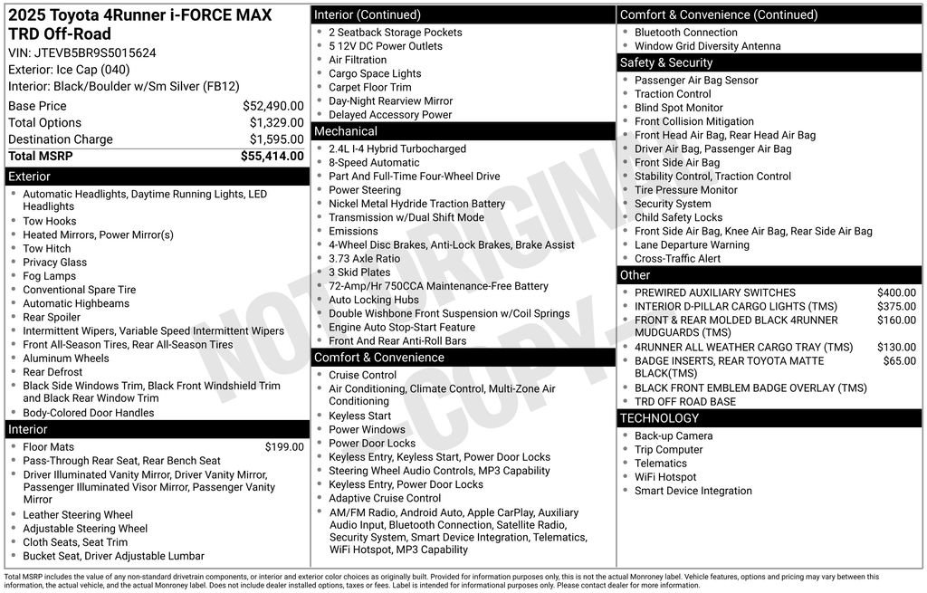 Certified 2025 Toyota 4Runner TRD Off-Road AWD/4WD image 65