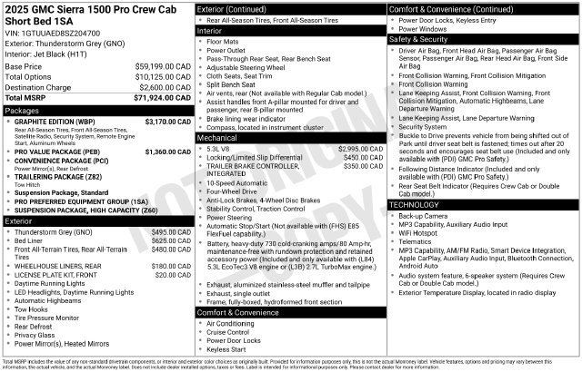 Used 2025 GMC Sierra 1500 Pro w/ Graphite Edition AWD/4WD image 52