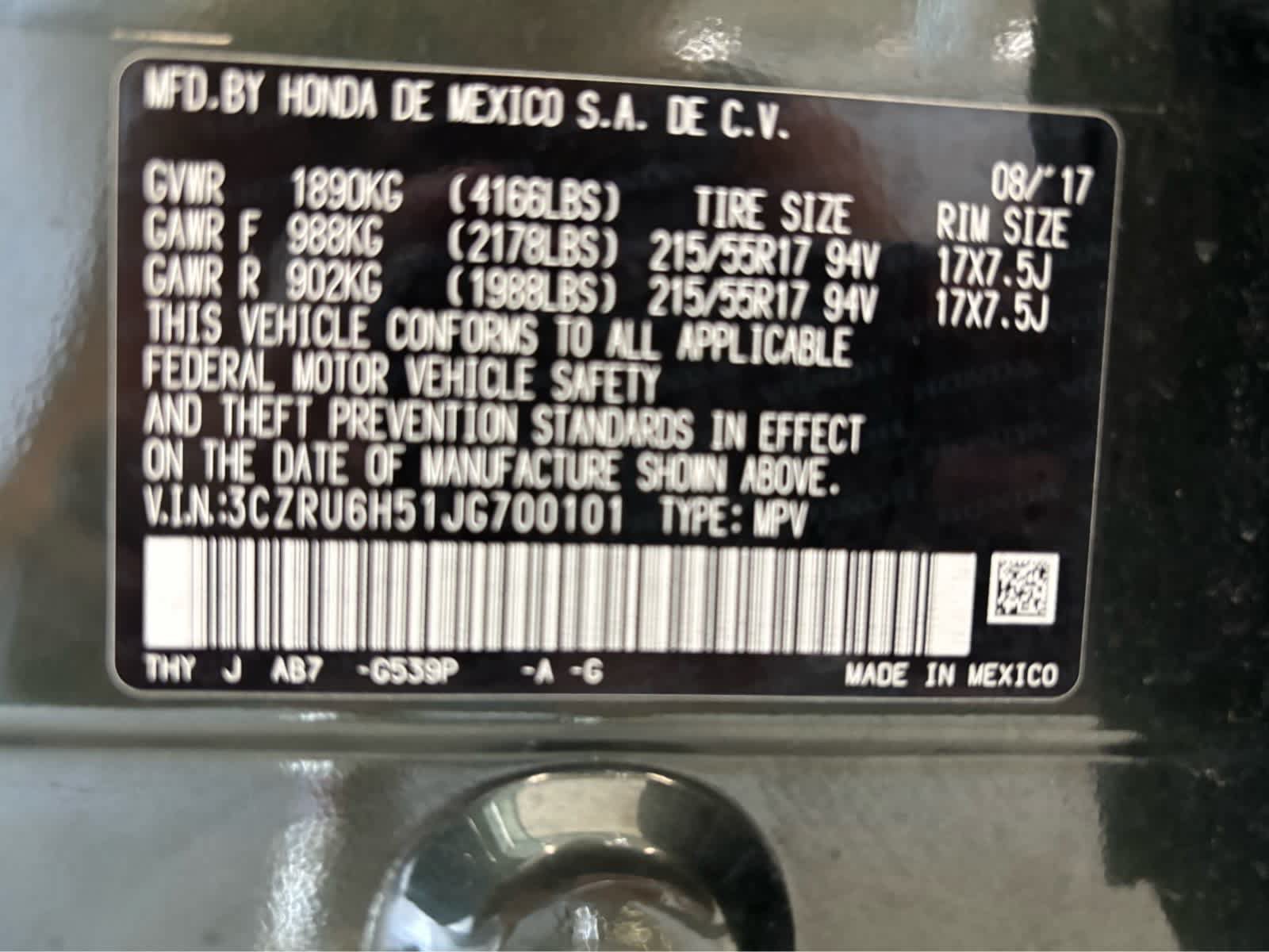 Used 2018 Honda HR-V EX image 9