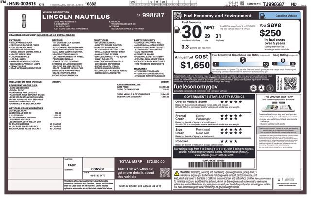 New 2026 Lincoln Nautilus Reserve w/ Jet Appearance Package image 26