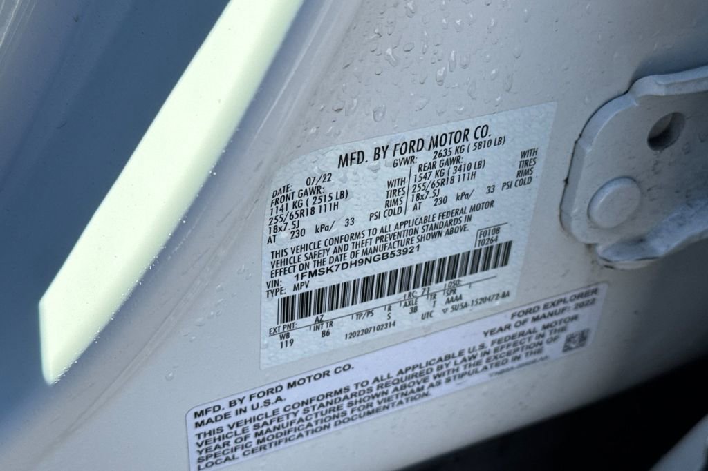 Certified 2022 Ford Explorer XLT image 28