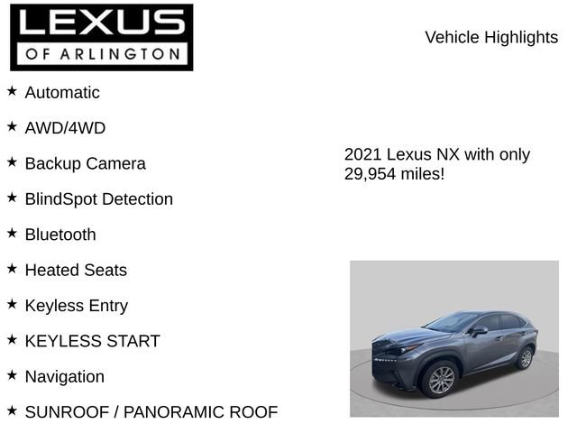 Used 2021 Lexus NX 300 AWD w/ Accessory Package image 8