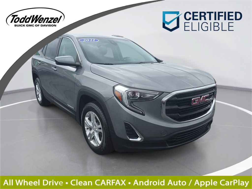 Certified 2021 GMC Terrain SLE w/ LPO, Floor Liner Package AWD/4WD image 1