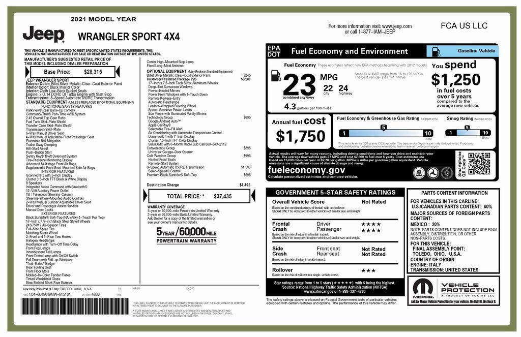 Used 2021 Jeep Wrangler Sport S image 3